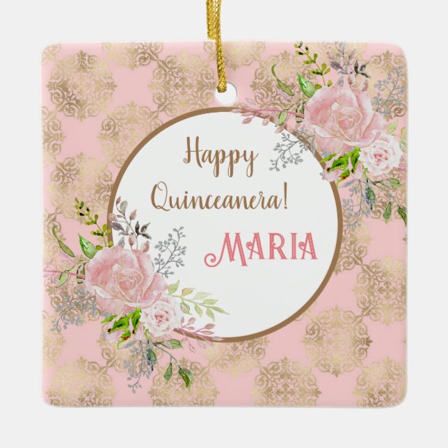 Rose Blush Quinceanera Ornement (Devant)