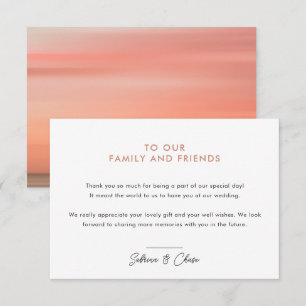Rose Blush Simple Mariage Carte de remerciements