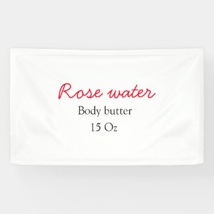 Rose body butter add your text name custom weight  banner