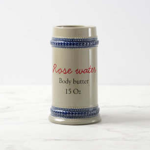 Rose body butter add your text name custom weight beer stein