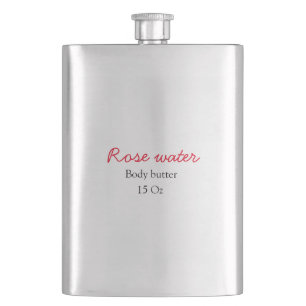 Rose body butter add your text name custom weight hip flask