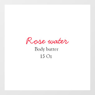 Rose body butter add your text name custom weight window cling