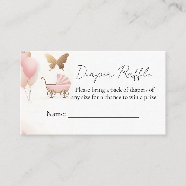 Rose Boho Gold Mom Chic Spring Baby Girl Shower Enclosure Card (Front)