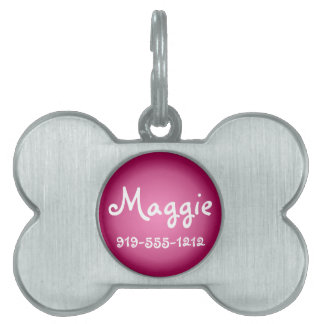 Rose Bone Shaped Customizable Name Dog Tag