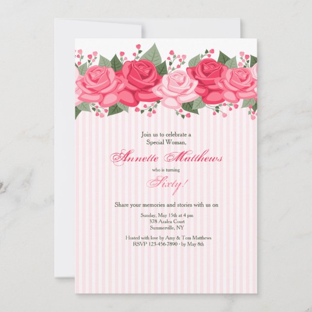 Rose Border Invitation (Front)