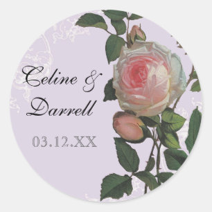 Rose botanique, Sticker Mariage Lilac ou Sceau