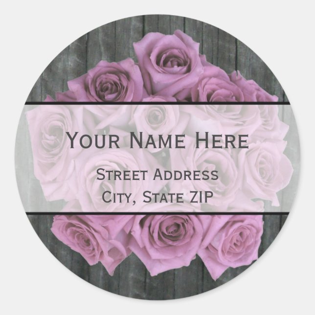 Rose Bouquet and Barnwood Address Label (Front)