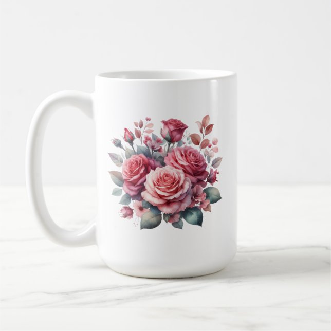 Rose Bouquet Floral Design-62101 Coffee Mug (Left)