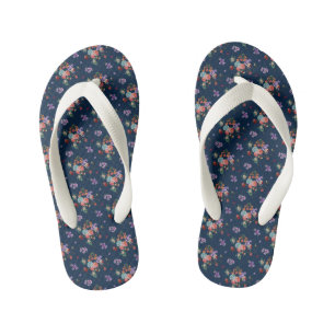 Rose Bouquet Floral Pattern Kid's Flip Flops