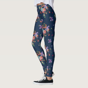 Rose Bouquet Floral Pattern Leggings