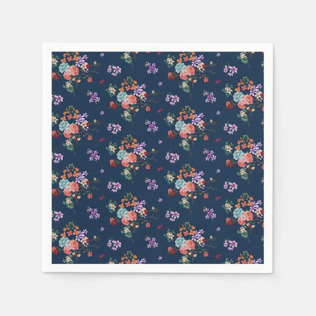 Rose Bouquet Floral Pattern Napkin (Front)