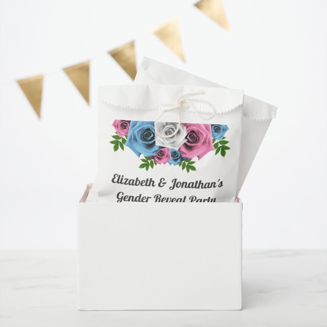 Rose Bouquet Gender Reveal Favour Bag (Party)