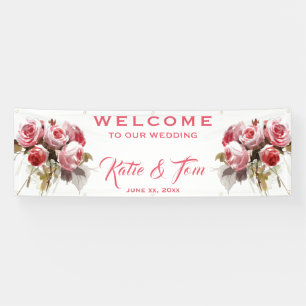 Rose Bouquet - Hanging Wedding Banner