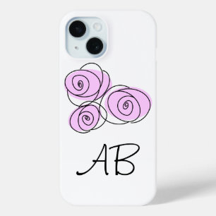 Rose Bouquet Lilac Monogram iPhone case