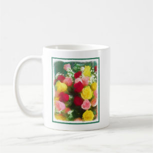 Rose Bouquet Painting - Cute Original Flower Art Coffee Mug