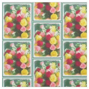 Rose Bouquet Painting - Cute Original Flower Art Fabric