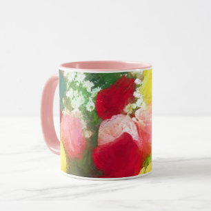 Rose Bouquet Painting - Cute Original Flower Art Mug