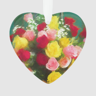 Rose Bouquet Painting - Cute Original Flower Art Ornament
