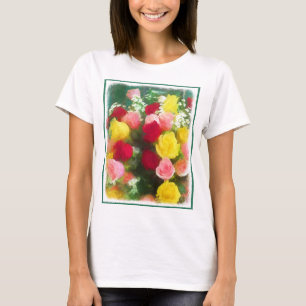 Rose Bouquet Painting - Cute Original Flower Art T-Shirt