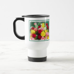Rose Bouquet Painting - Cute Original Flower Art Travel Mug