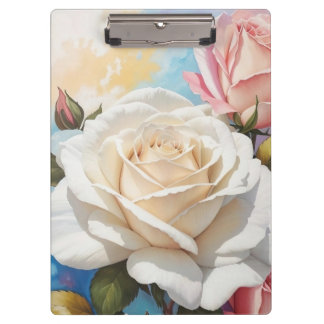 Rose Bouquet Painting Design Clipboard