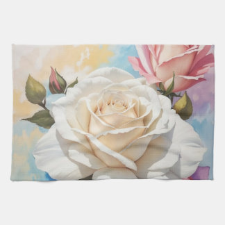 Rose Bouquet Painting Design Kitchen Towel