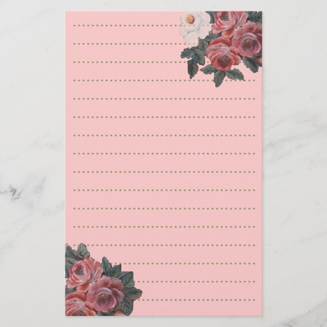 Rose bouquet stationery (Front)