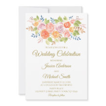 Rose Bouquet Wedding Card