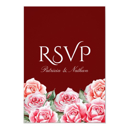 Rose Bouquet Wedding RSVP card