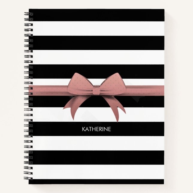 Rose Bow and Stripes Notebook (Front)