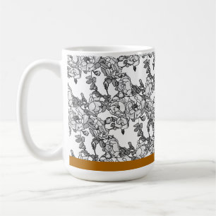 Rose Branch Grey Scale Custom Coffee Mug