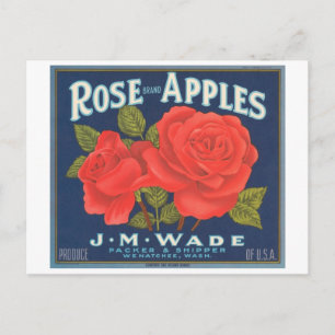 Rose Brand Apples Vintage Crate Label Postcard