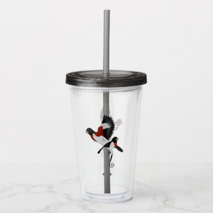 Rose Breasted Grosbeak Cardinal Bird Acrylic Tumbler