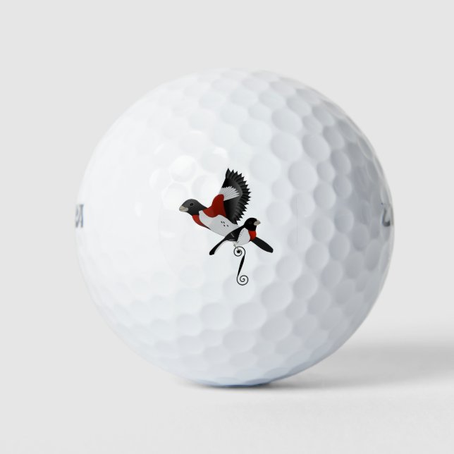 Rose Breasted Grosbeak Cardinal Bird Golf Balls (Front)