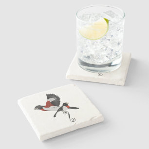 Rose Breasted Grosbeak Cardinal Bird Stone Coaster