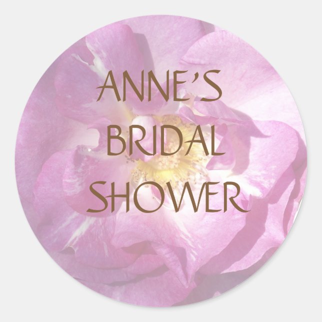 Rose Bridal Shower Classic Round Sticker (Front)