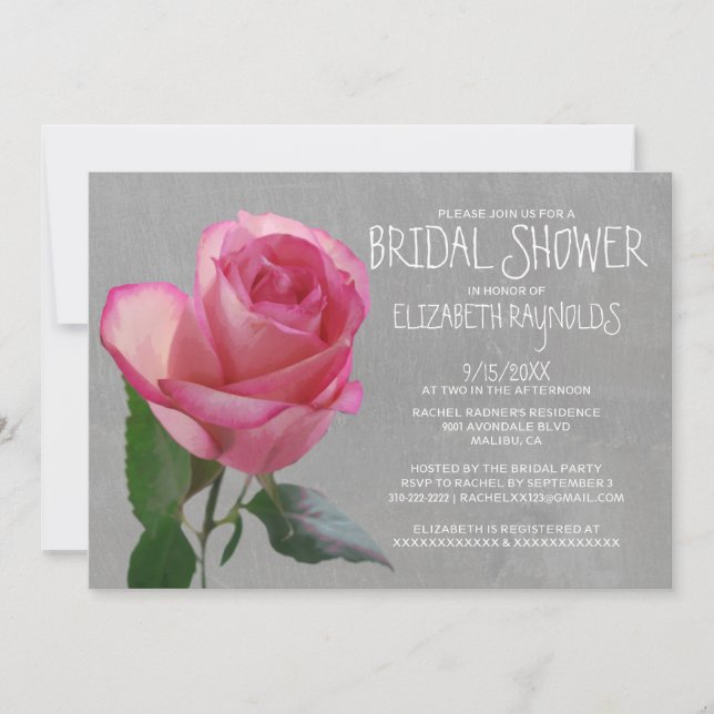 Rose Bridal Shower Invitations (Front)
