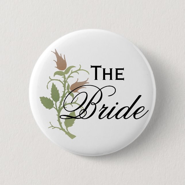 Rose Bride 2 Inch Round Button (Front)