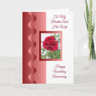 Rose Brother And Wife Wedding Anniversary Card