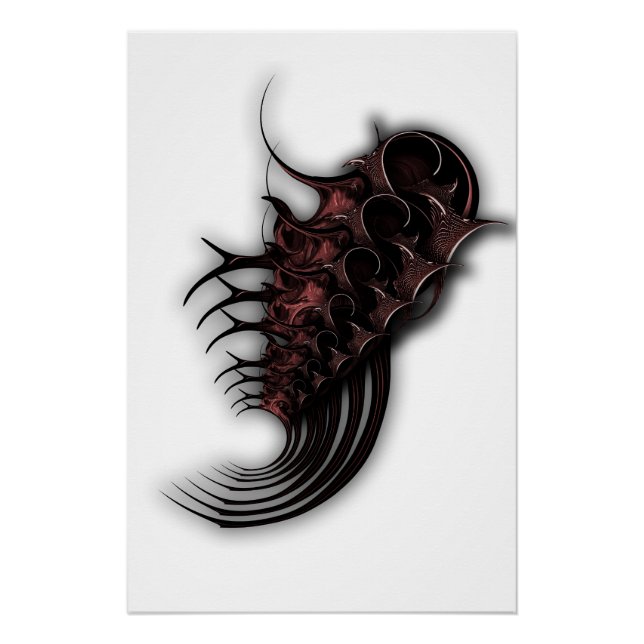 "Rose Bud Thorns Abstraction" Affiche brillante (Devant)