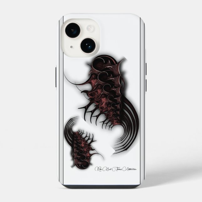 "Rose Bud Thorns Abstraction", iPhone Case (Back)