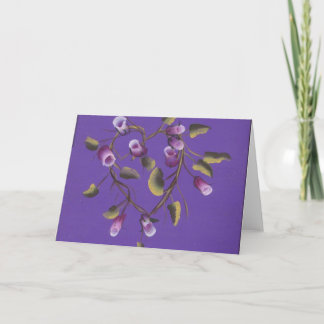ROSE BUDS ON HEART VINE CARD