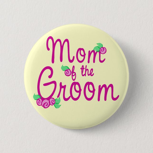 Rose Buds Wedding 2 Inch Round Button (Front)