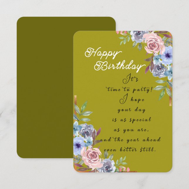 Rose bunch  card (Front/Back)