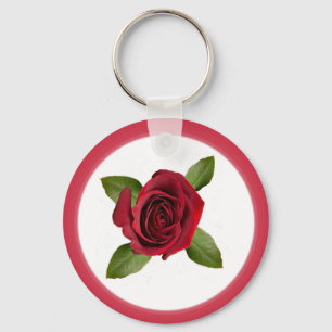 Rose Button Keychain