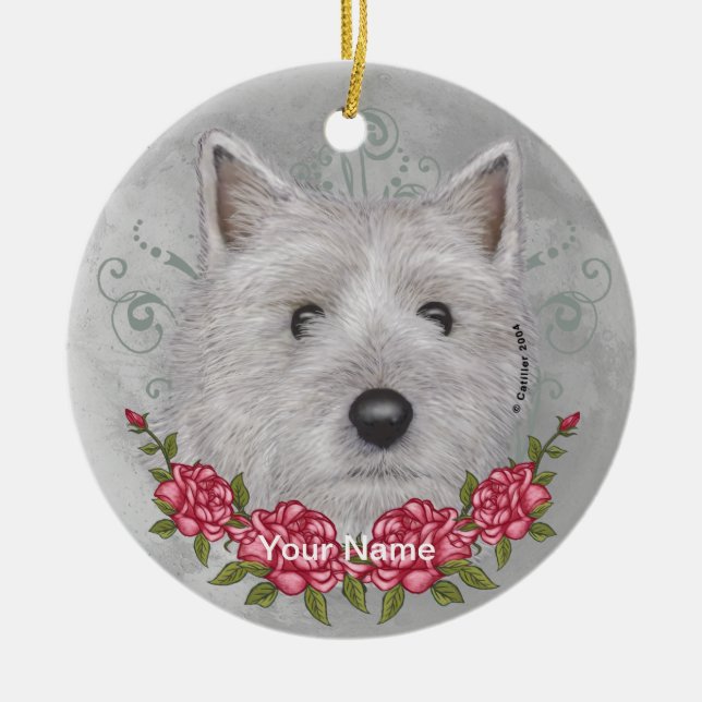 Rose Cairn Terrier Ornement (Devant)