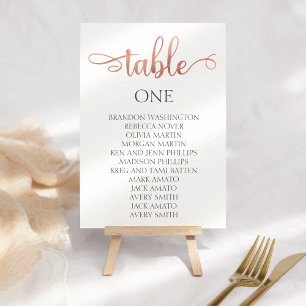 Rose Calligraphy Wedding Seating Chart Card 3.5x5