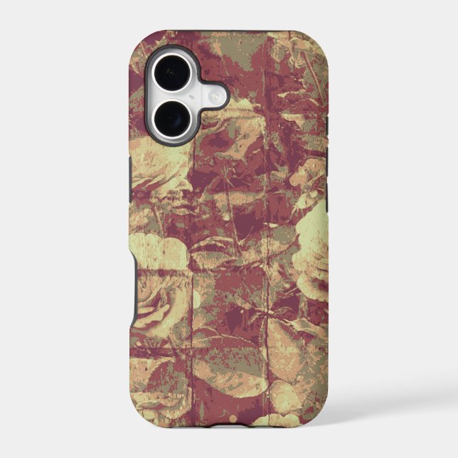Rose camouflage pattern on tiled wall background (Back)