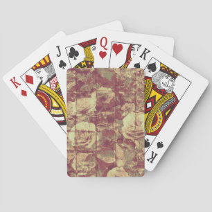 Rose camouflage pattern on tiled wall background playing cards