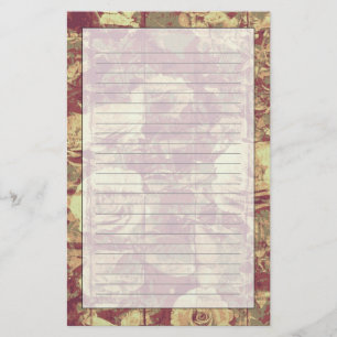 Rose camouflage pattern on tiled wall background stationery